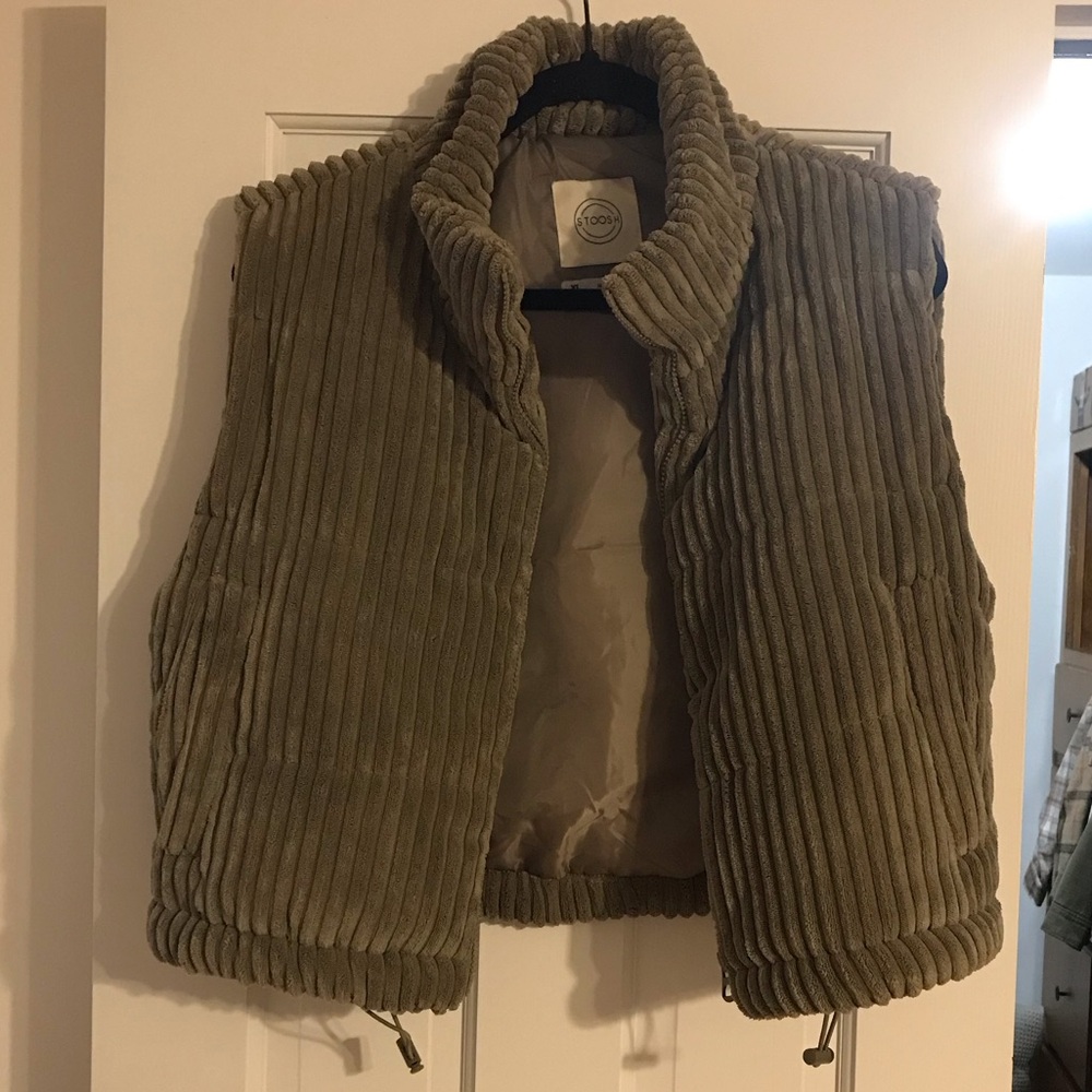 Olive Corduroy Puffer Vest